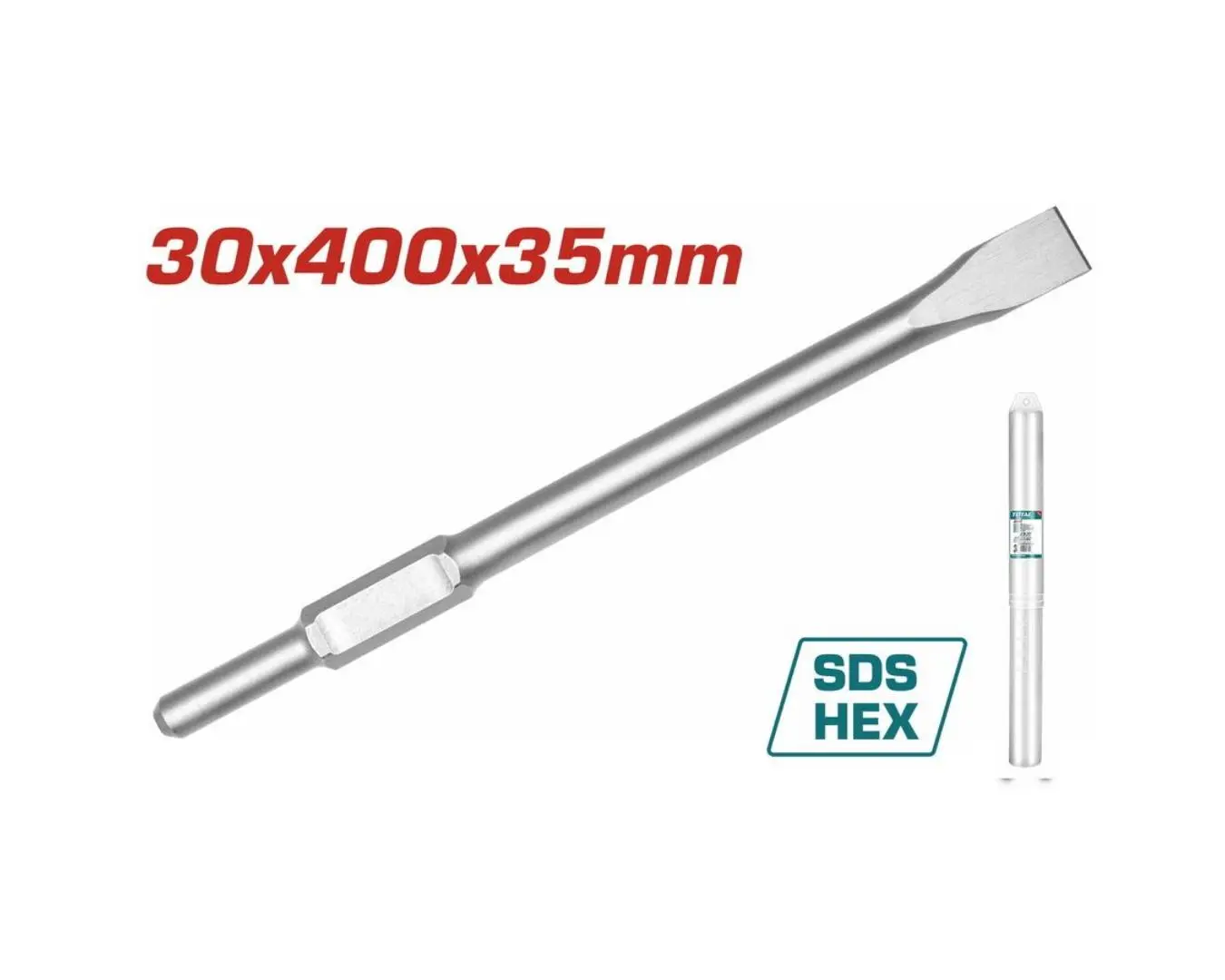ازميل HEX كسارة ( 30 × 35 × 410 ) مبسط لزوم كسارة 1700 واط TOTAL - TAC1532301