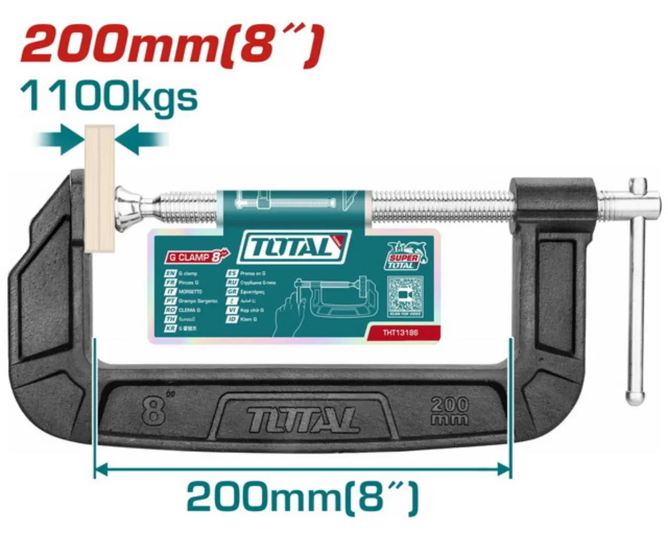 برغي شد معدن 8 انش TOTAL - THT13186
