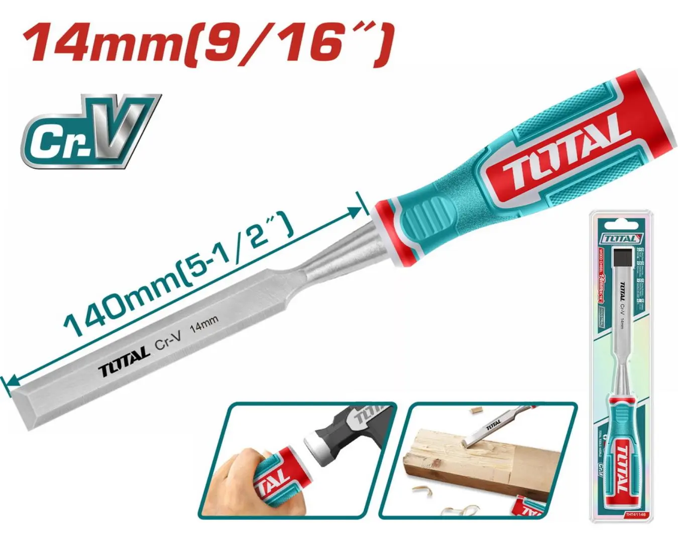 ازميل خشب عرض 14مم طول 140 مم TOTAL - THT41146