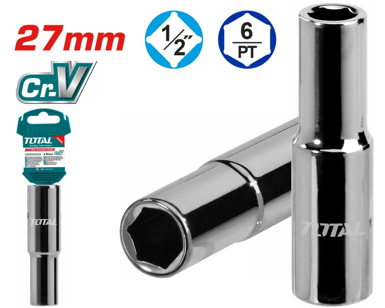 فنجان 1/2 انش 27 مم طويلة TOTAL - THTST12273L