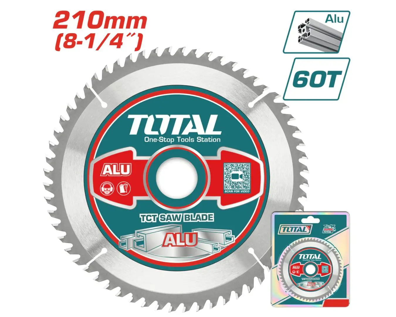 ديسك قص المنيوم 210 مم 60 سن فتحة 30 مم TOTAL - TAC233523