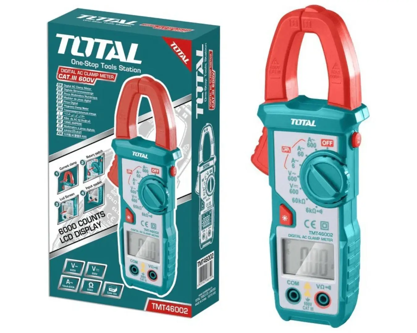 كلبس امبير 600 امبير600 فولت AC/DC ماركة TOTAL بطاريات عادية - TMT46002
