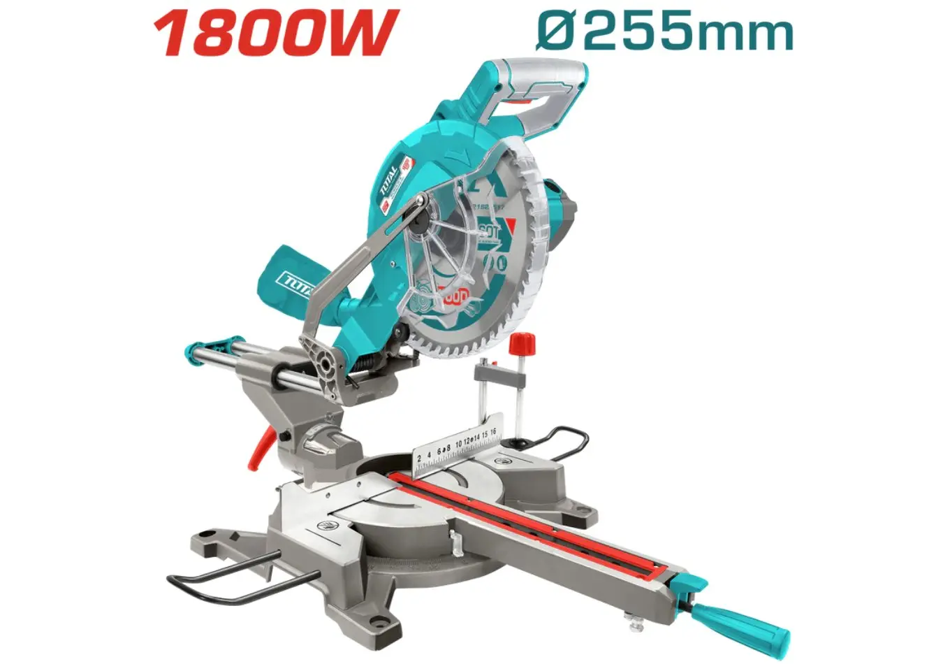 قصاصة خشب زاوية + سحابة 1800 واط دسك 255x25.4 مم مع كيس غبار TOTAL موديل حديث - TS421825517