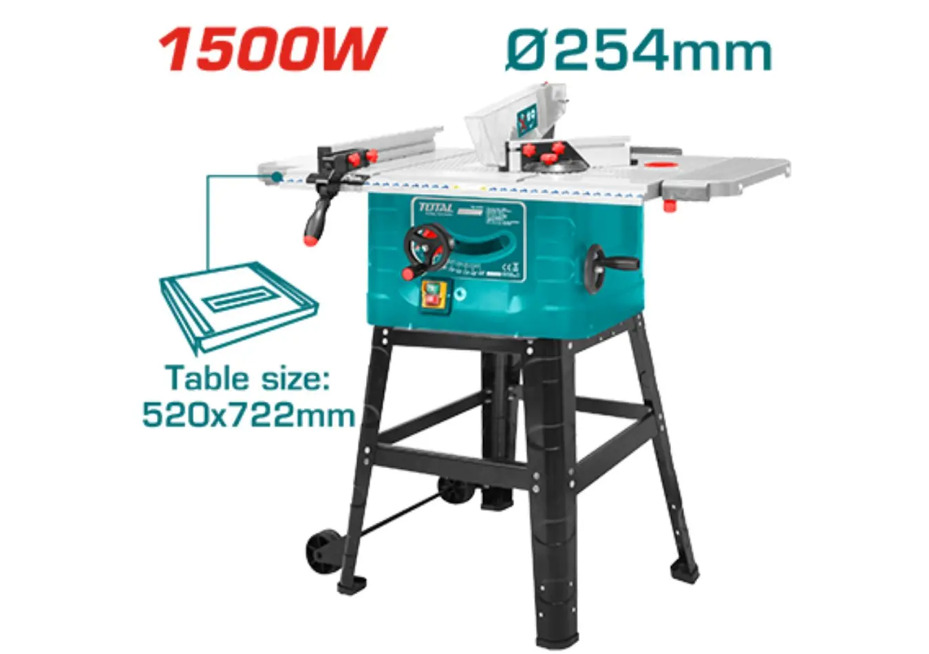 قصاصة خشب طاولة 1500 واط صناعي TOTALمحرك فحمات - TS5152542