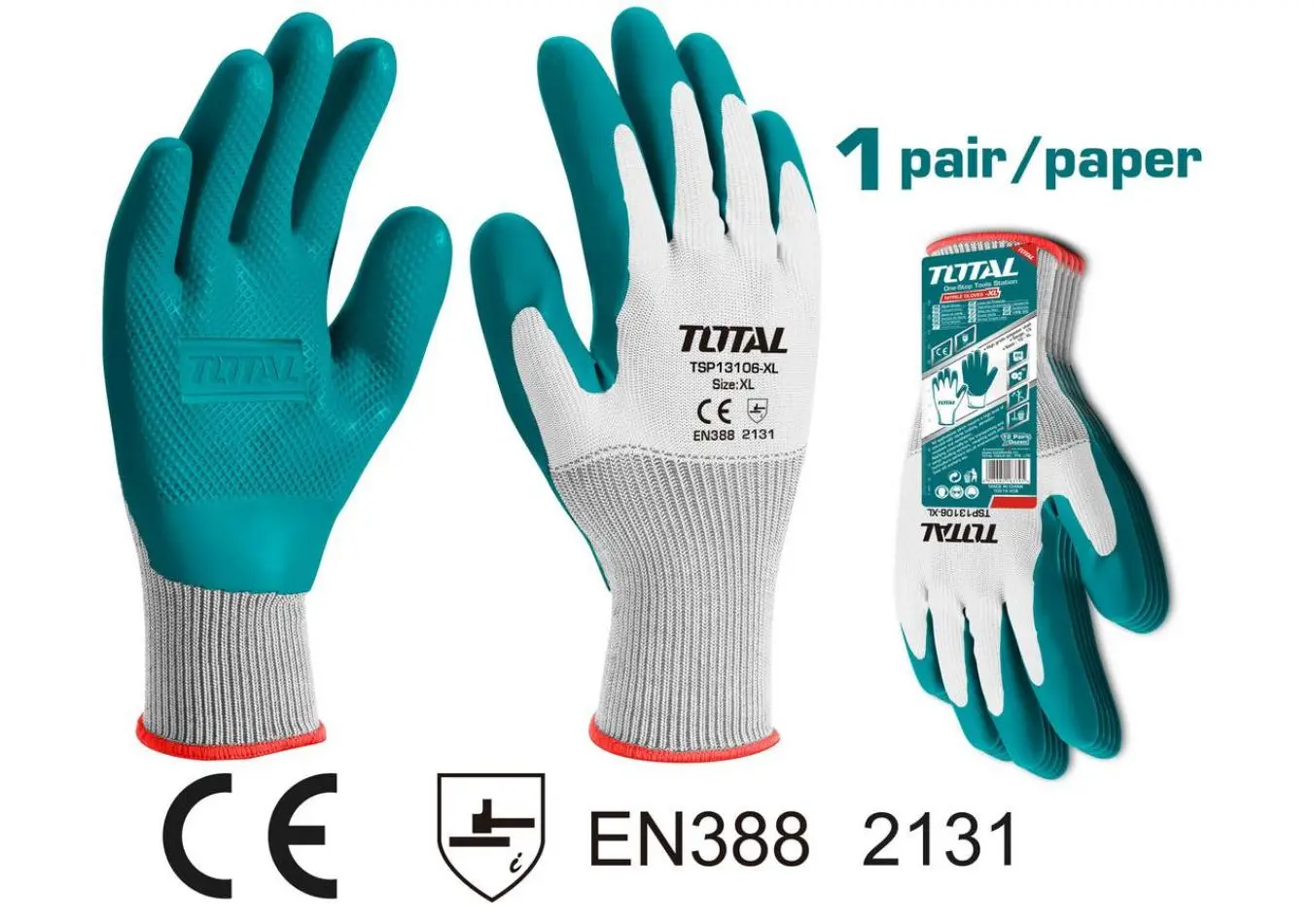 كف مطاط قياس XL صناعي TOTAL - TSP13106-XL