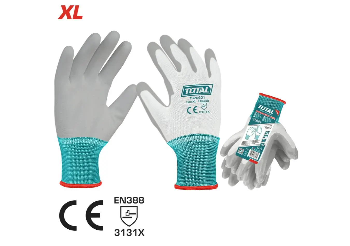 كف عمل مطاطي صناعي XL ماركة TOTAL - TSPUG01