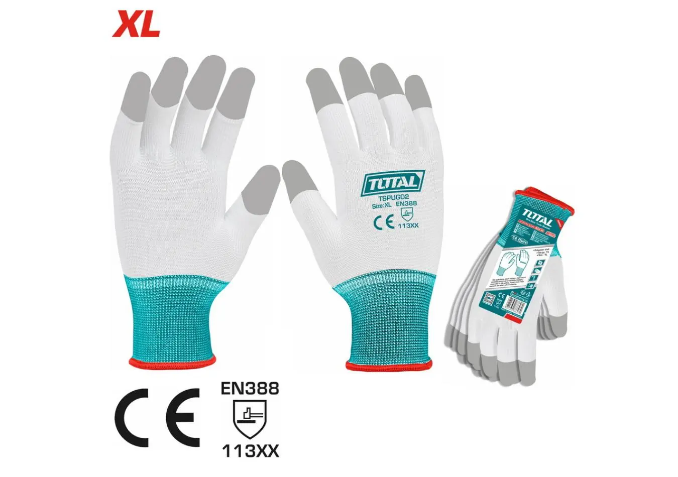 كف عمل مطاطي XL ماركة TOTAL - TSPUG02