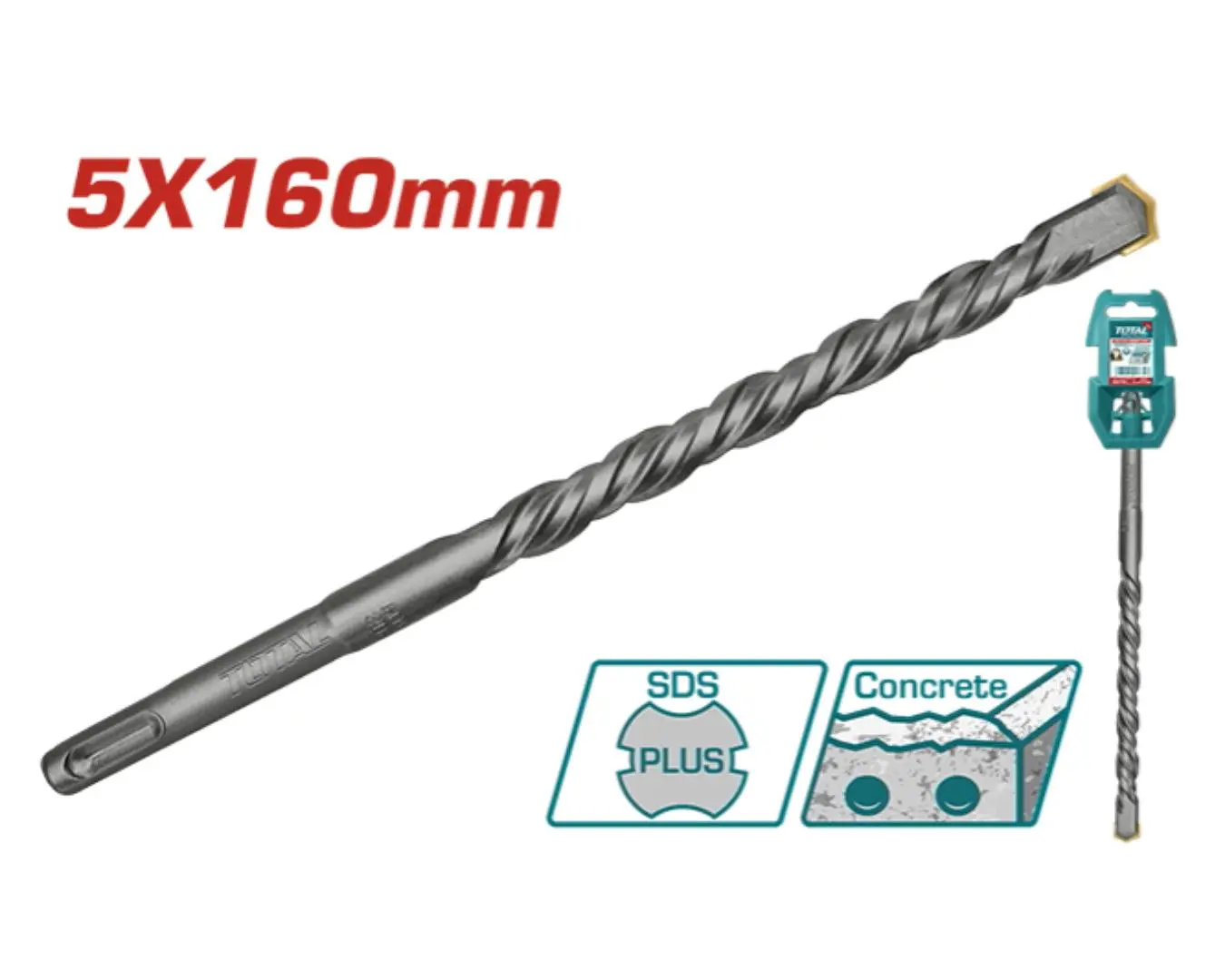 ريشة SDS PLUS - 5 ×160 ماركة TOTAL - TAC310502