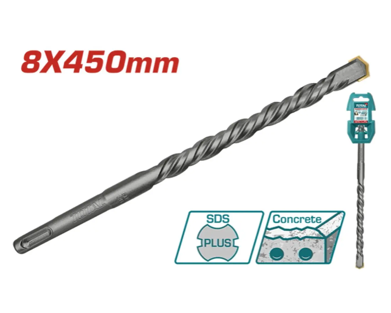 ريشة SDS PLUS 8 X450 ماركة TOTAL - TAC310806