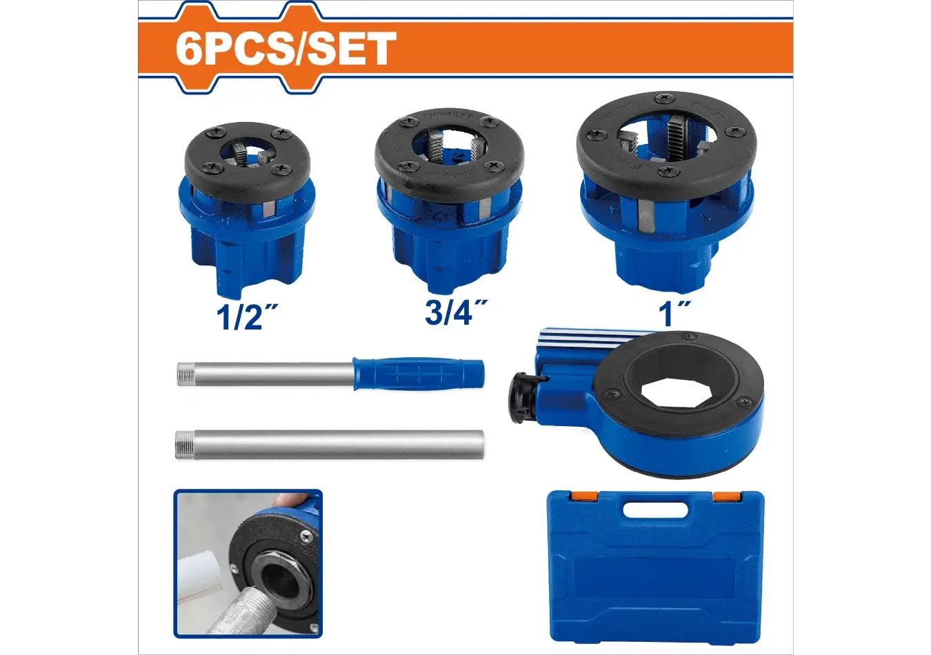 طقم حدايه بواري صحية ,1/2",3/4",1", علبة بلاستيك ماركة WADFOW - WJK1D31