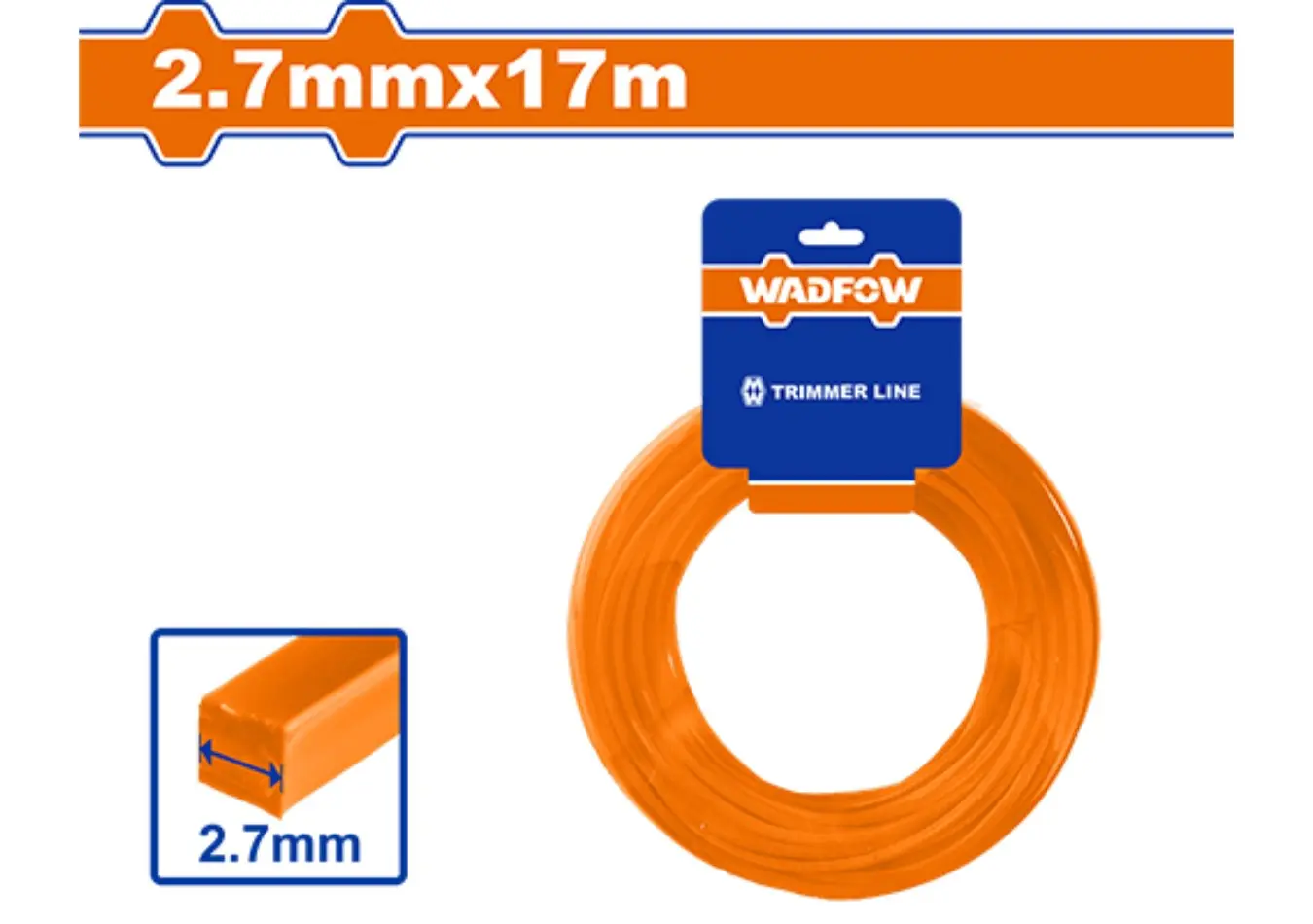 خيط قصاصة عشب مربع 2.7 مم طول 17 متر WADFOW - WNG2131