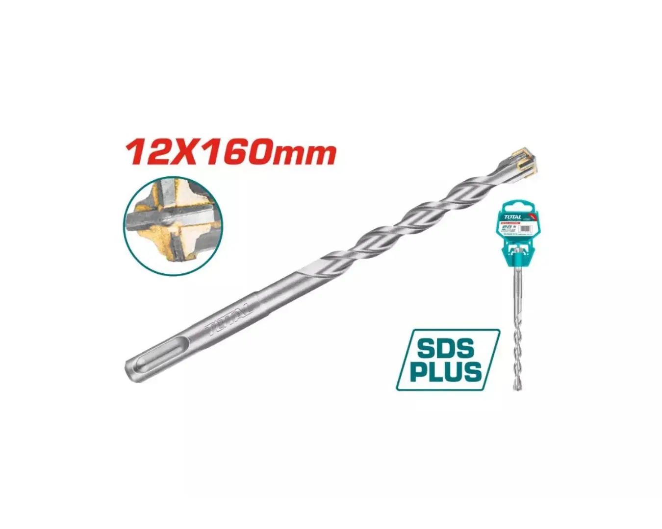 ريشة SDS PLUS 12×160 راس رباعي ماركة TOTAL - TAC311202C