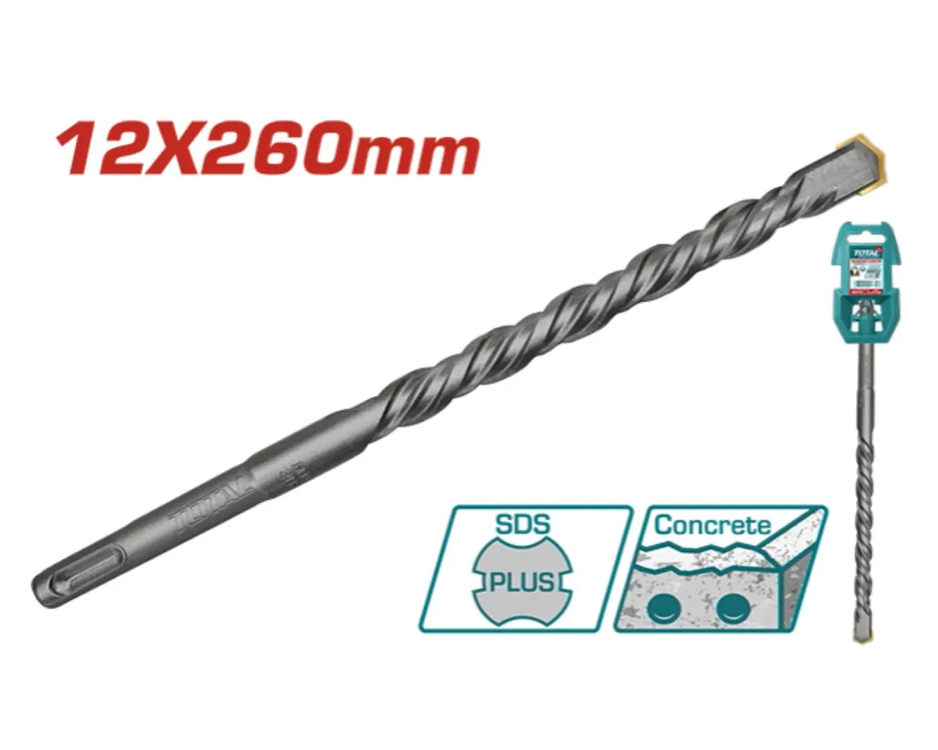 ريشة SDS PLUS -12X260 ماركة TOTAL - TAC311203