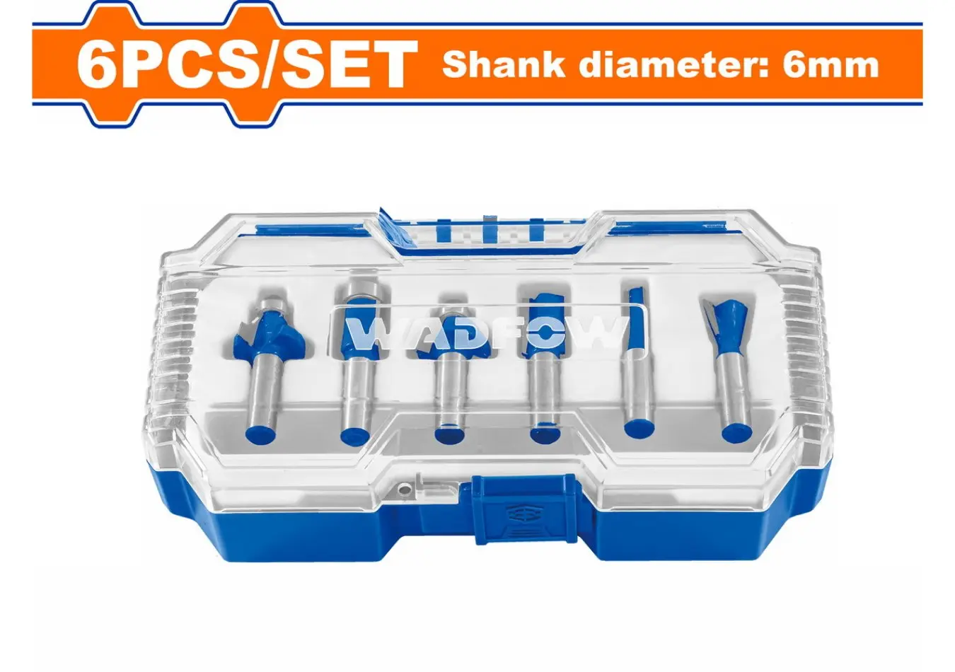 طقم ريش حفر روتر 6 قطع 6 مم WADFOW - WRKSR0106