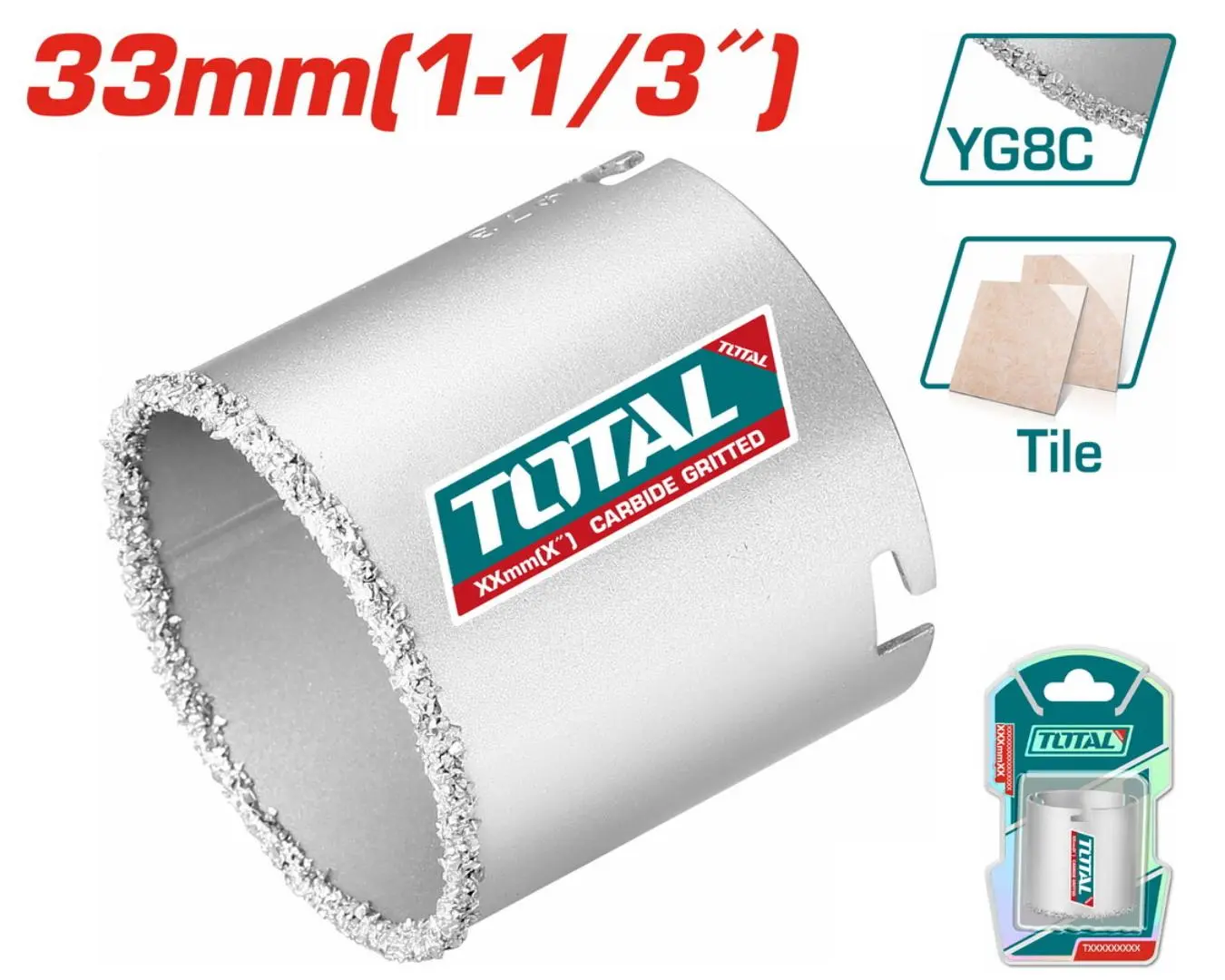 كاس حفر الماس 33 مم رخام بدون حامل ماركة TOTAL - TAC440331