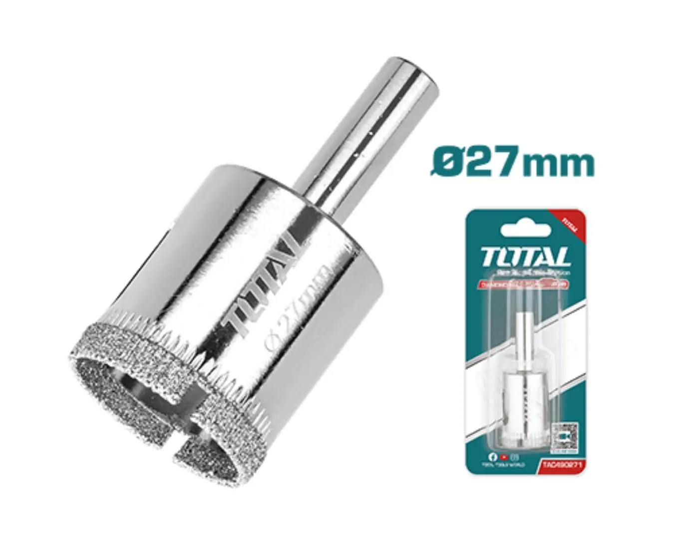 كاسة حفر زجاج +سيراميك +قرميد الماس 27 مم ماركة TOTAL - TAC490271