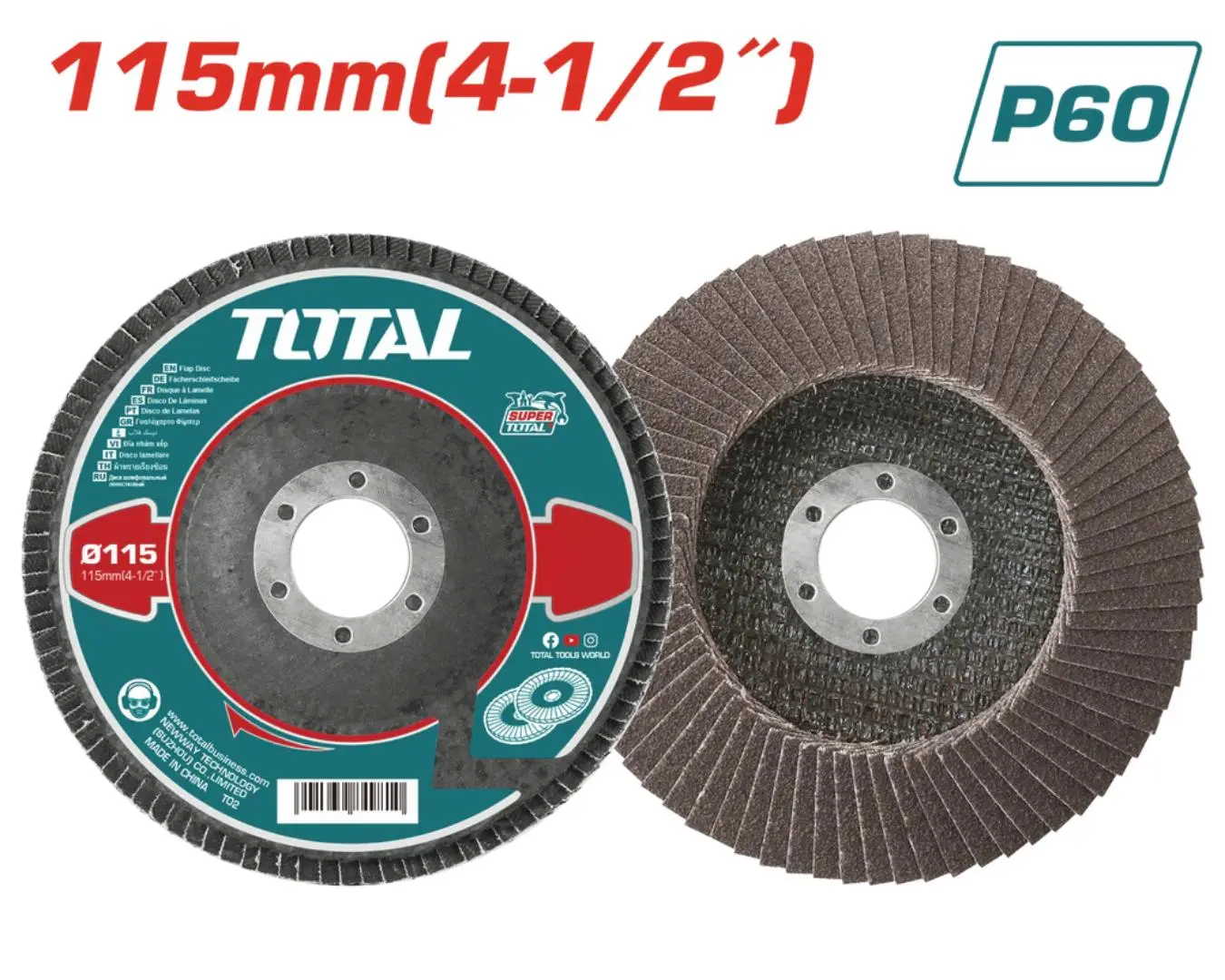 حجر جلخ حف موج P60 معدن 4.5انش TOTAL - TAC631152