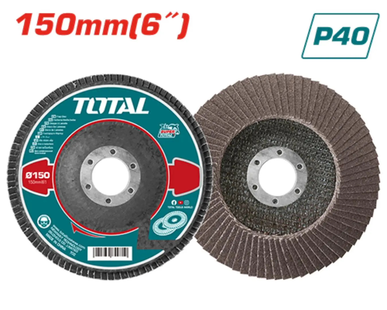 حجر جلخ حف موج P40 معدن 6 انش TOTAL - TAC631501