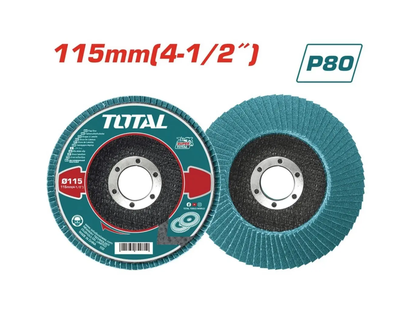 حجر حف موج زركونيوم (معدن-ستالس-نحاس) 4.5 انش فتحة 22.2 مم TOTAL G80 - TAC641153