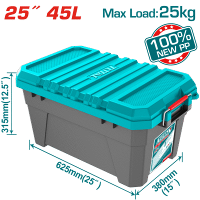 صندوق عدة بلاستيك قياس 25 انش ( 625*380*315 ) انش اقطى حمل 25 كغ وزن 2.8 كغ ماركة TOTAL - TPBX0252