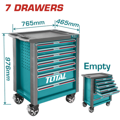 صندوق عدة معدن متحرك 7 طبقات فارغ TOTAL - THRC01071