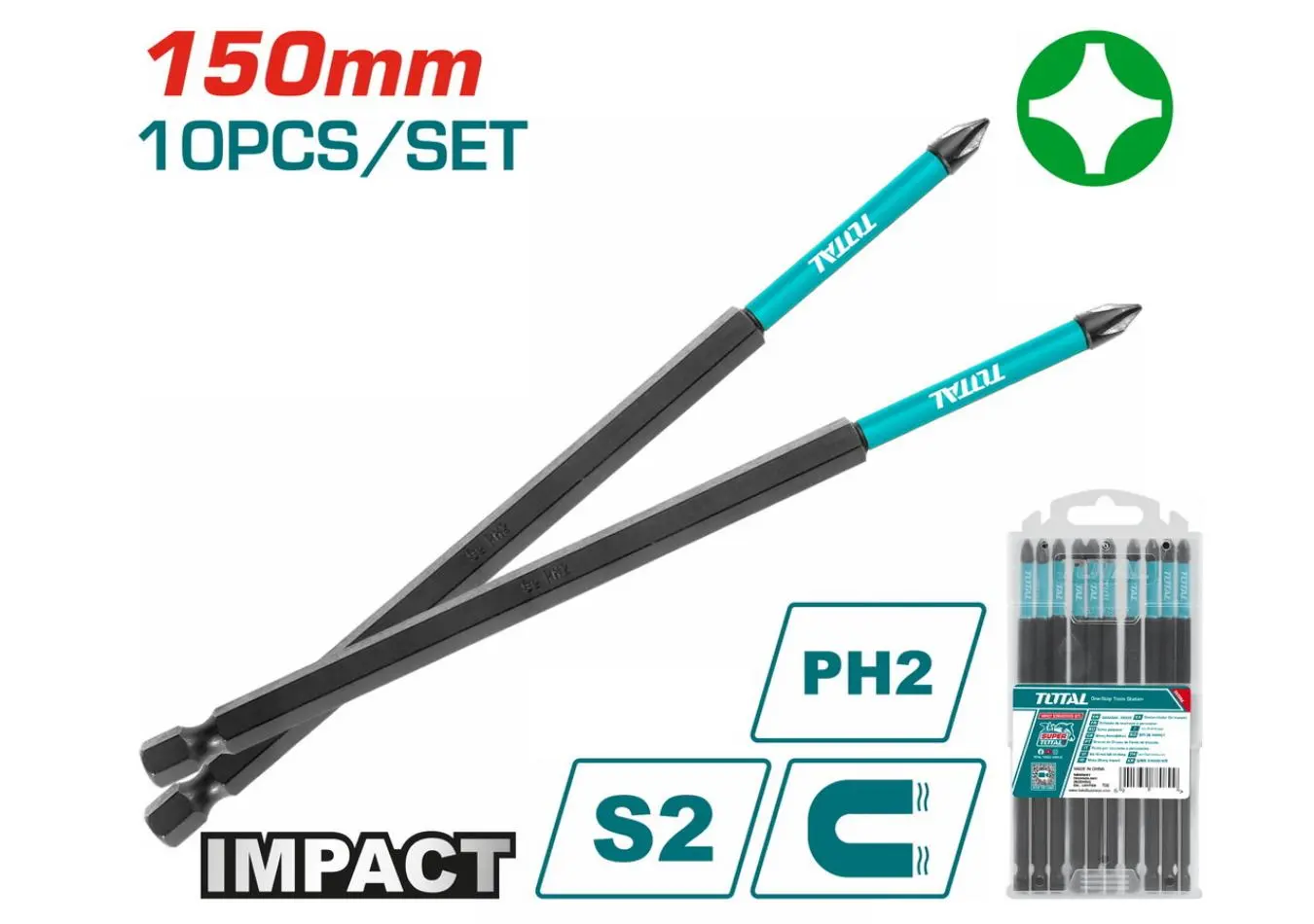 راس شد طرق مصالب PH2*150 علبة 10 قطع ماركة TOTAL - TACIM16PH263