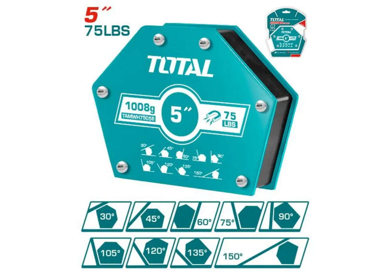 زاوية لحام 5 انش 9 زوايا 30 درجة الى 150 درجة ماركة TOTAL - TAMWH75056