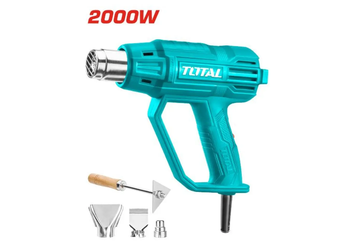 كور هواء ساخن 2000 واط يد ABS صناعي ماركة TOTAL مع ثلاث اكسسوارات - TB20036