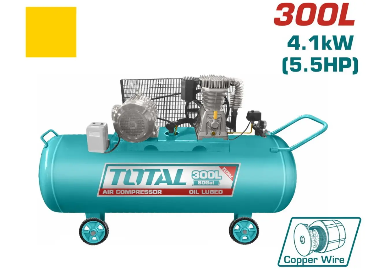 كمبرسور ضاغط هواء 300 لتر 5.5 حصان 380 فولت TOTAL - TC1553002