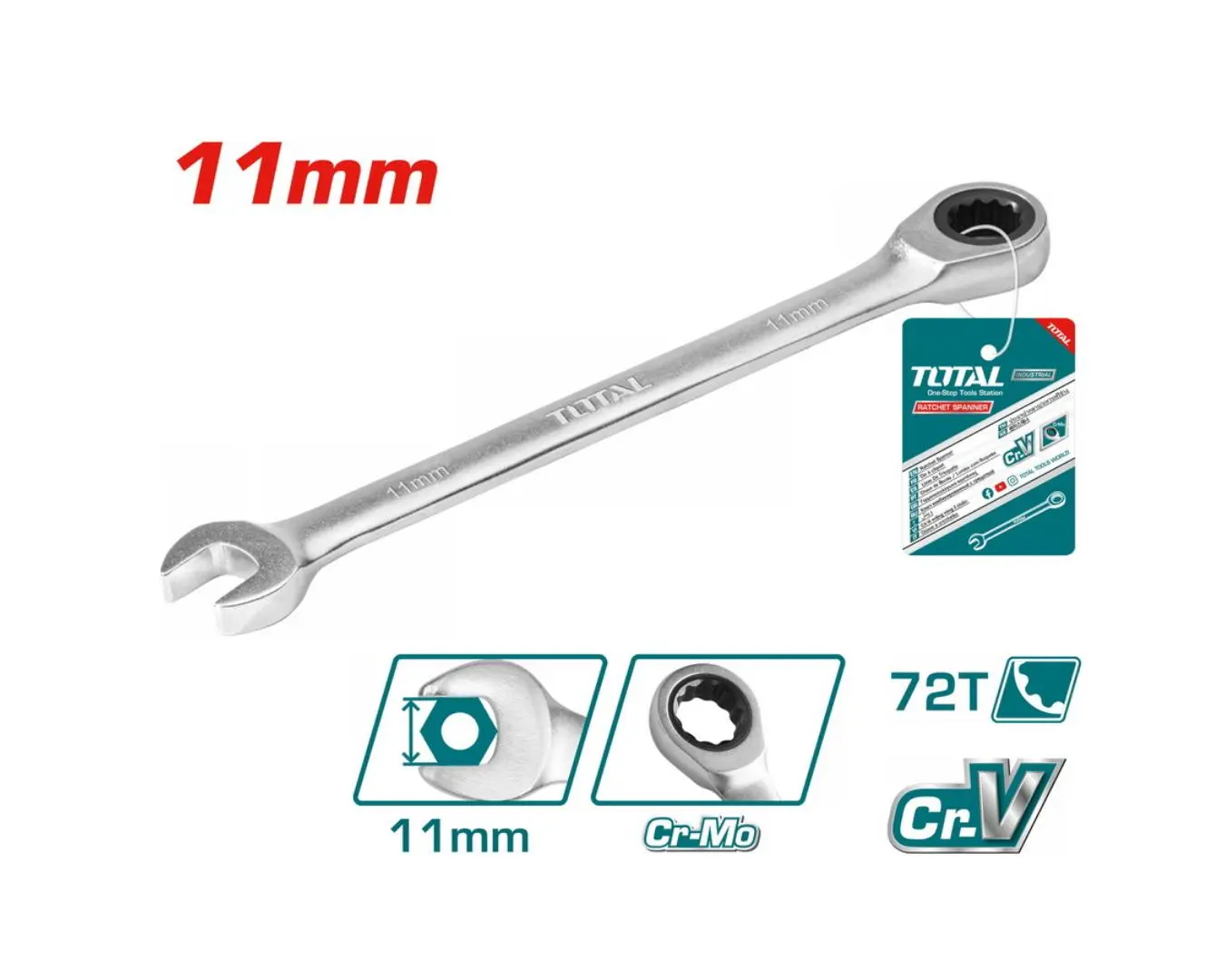 مفتاح طرف طقطاق 11 مم صناعي TOTAL - TCSPAR111