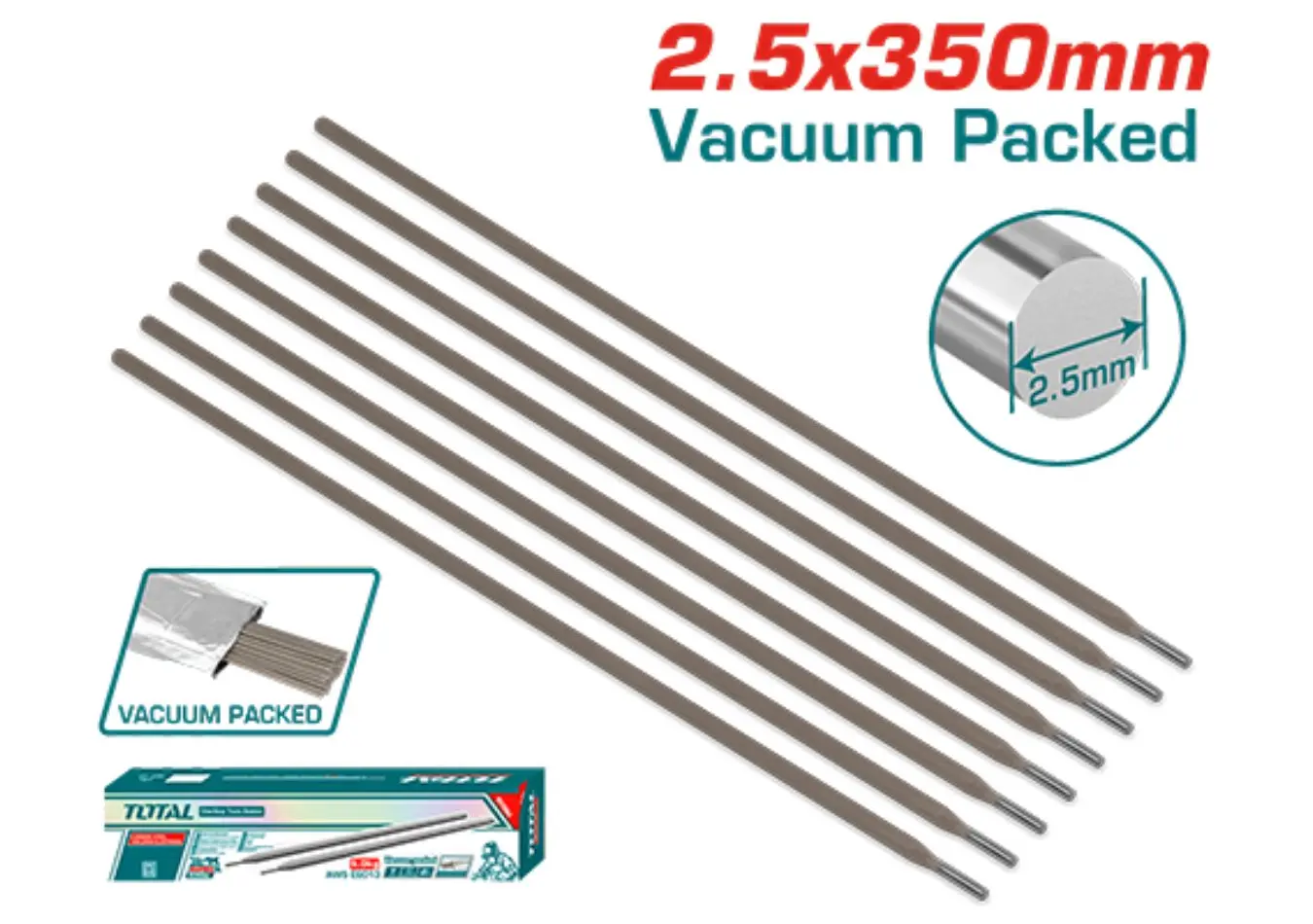 لحام كهرباء علبة 5 كغ 2.5 مم كربون ستيل Item: E6013 ماركة TOTAL - TERCVC2121