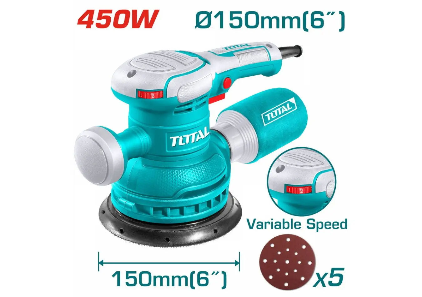 حفافة دائرية 450 واط 150 مم حديث TOTAL - TF2061506