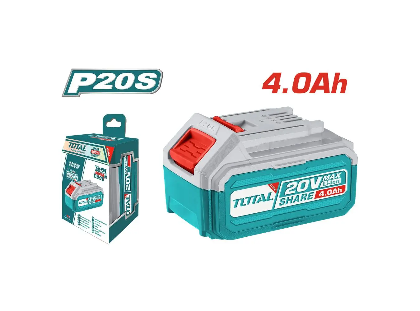 بطارية 20 فولت 4 امبير TOTAL حديث - TFBLI20021