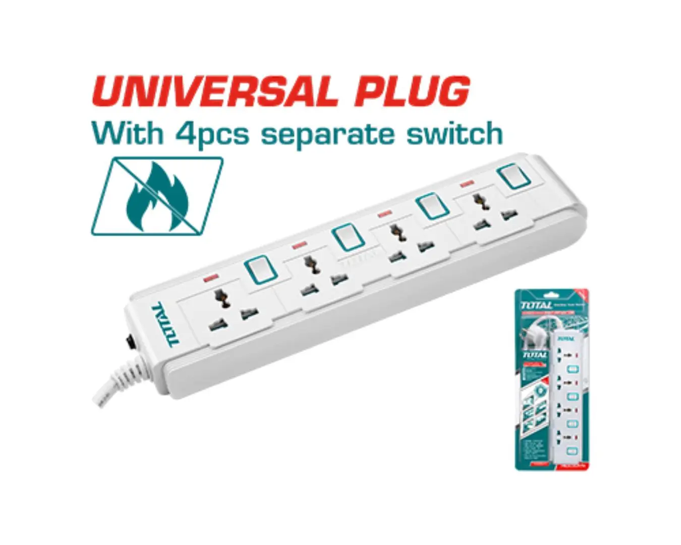 شريط سيار 13 امبير كبل 3 متر قياس 1.25مم نحاس EXTENSION SOCKET - THES03041V